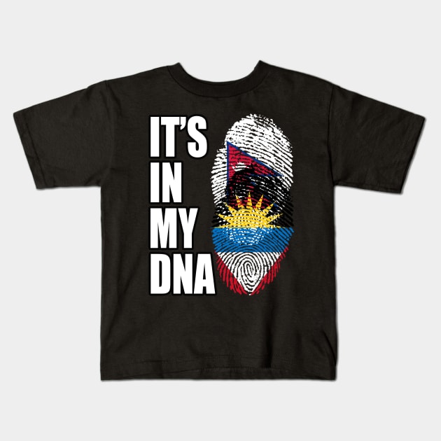Antiguan And Nepalese Mix DNA Flag Heritage Kids T-Shirt by Just Rep It!!